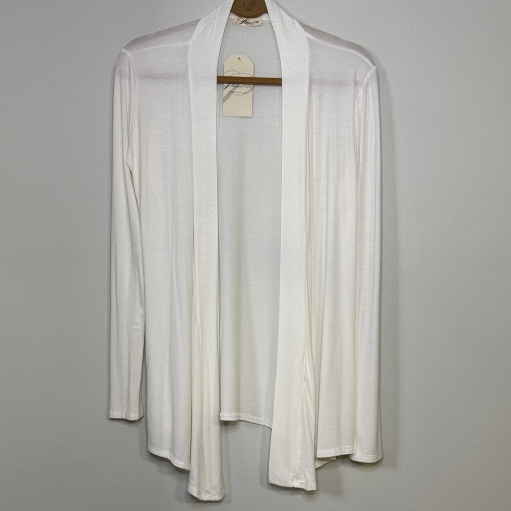 🆕 Prospect BLVD - White Open Front Cardigan